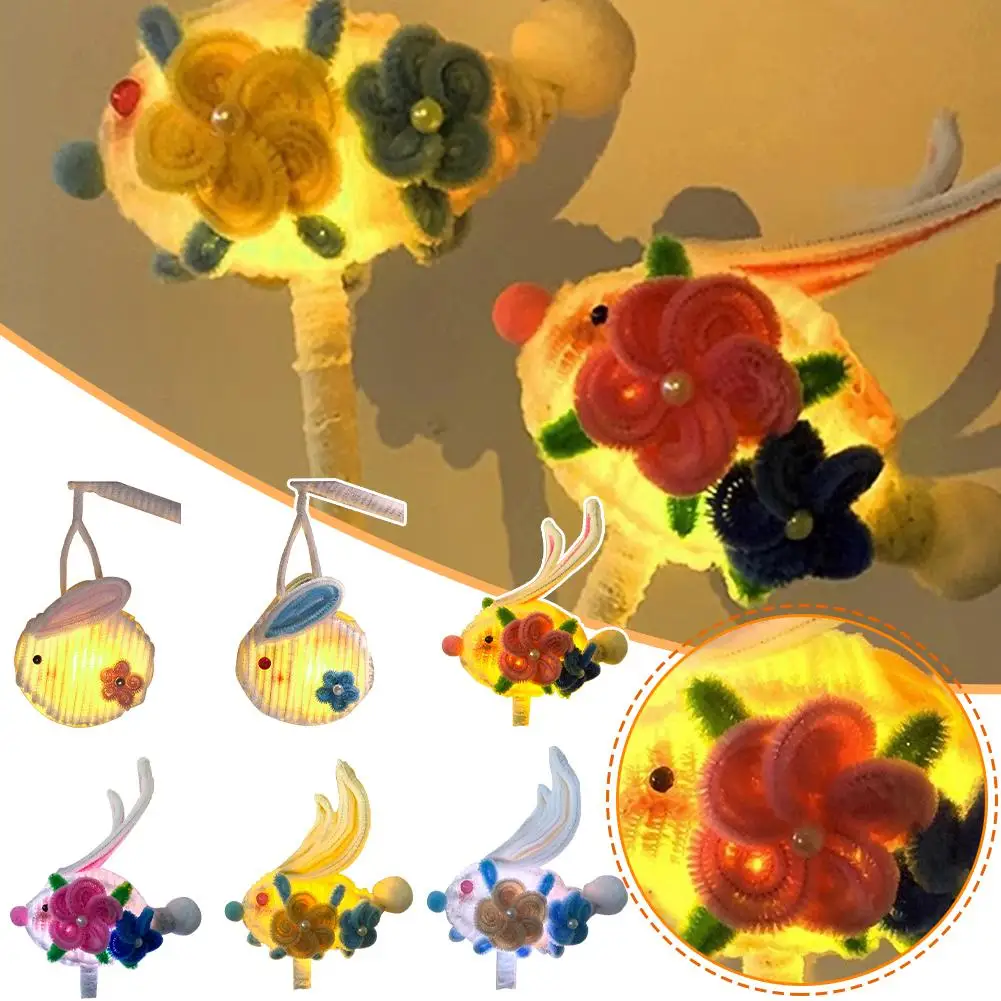 

DIY Chinese Handheld Illuminated Rabbit Lantern Blossom Flower Cloud Moon Light For Mid-Autumn Festival Lucky Cloud Bunny I8W0