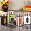 Glass Jars for Spices Bbq Spice Organizer Stainless Steel Kitchen Supplies Barbecue Seasoning Bottle Sugar Salt Pepper Shaker 1