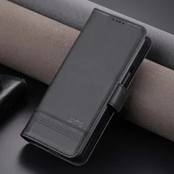 Luxury Flip Leather Wallet Phone Case with Card Holder and Shockproof Cover - Galaxy Z Fold6 (Black)