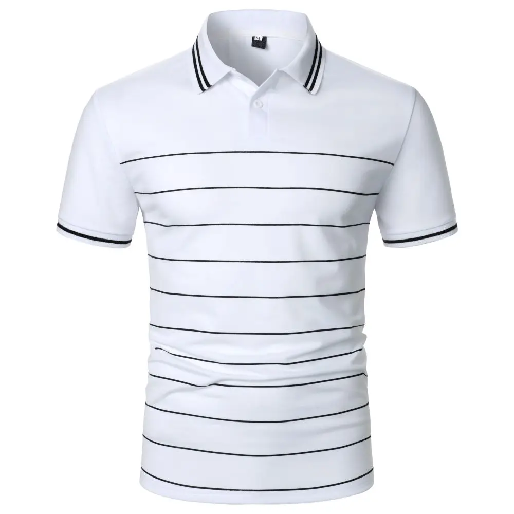 Men Short Sleeves Polo Shirt Stylish Simple Line Printing Conference Holiday Casual Men's Wear Men's Top Men Lapel Polo Shirt 7 S844406fc83b945bb82bc1acc2bb716f43