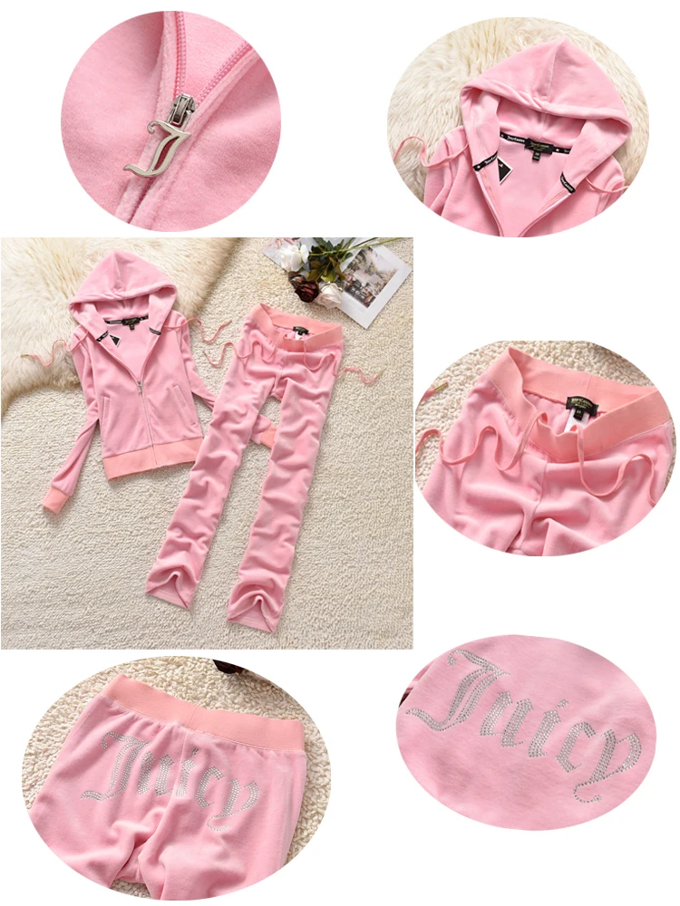 YICIYA Juicy Tracksuit Spring/Fall 2022 Women's Brand Velour Tracksuit Suit Women Velvet Zipper Sweatshirt And Pants Fat Sister