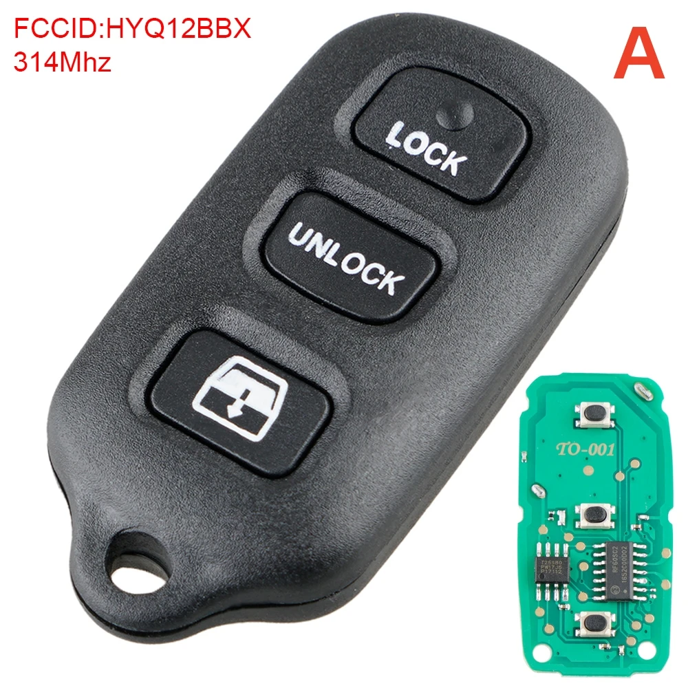 315MHz 3+1 Buttons GQ43VT14T Replacement Keyless Entry Remote Fob Fit for Toyota / Avalon 1998 1999 2000 2001 2002 2003 Car Key