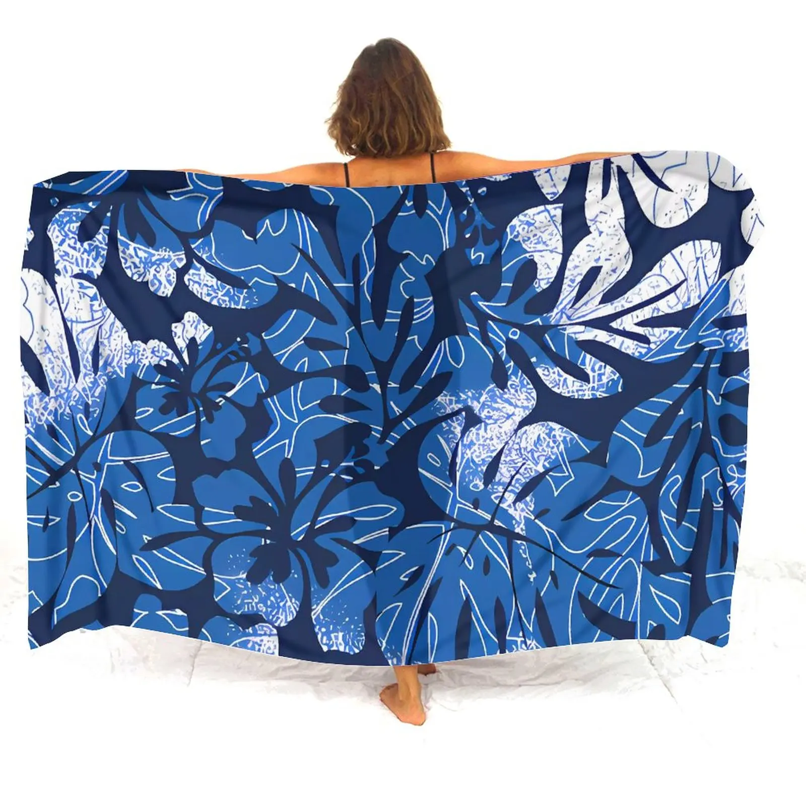 Sarong Scialle Sun Sarong 2024 New Custom Polynesian Ladies Sarong Retro Tribal Design Seaside Party Bikini Jacket