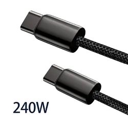 High - Power PD3.1 Fast Charging Nylon Braided Durable Cable - 2m (240W Black)