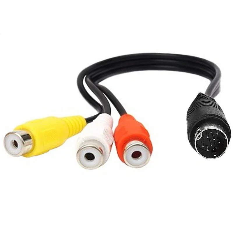 MEIRIYFA Cavo composito AV S-Video da 4 pin a 3 RCA con spina TRS da 3,5 mm, 3 RCA maschio a mini DIN S-Video a 4 pin + cavo audio video stereo