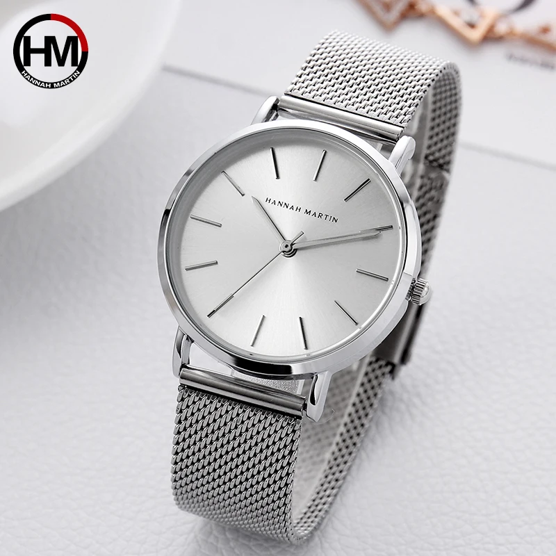 

Hannah Martin Women Watches Green Malachite Dial Ladies Japanese Quartz Wristwatch Stainless Steel Strap Waterproof Watches