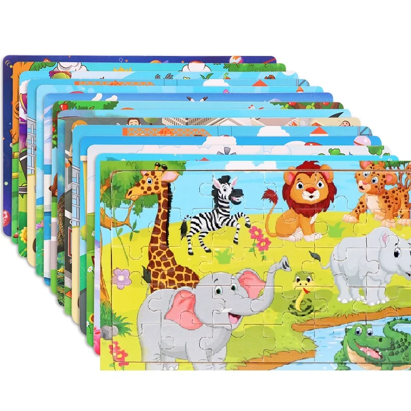 Wooden Jigsaw 3d Puzzle Kids Cartoon Animal Vehicle Puzzles Game Baby Early Learning Educational Toys 30 Piece wooden jigsaw puzzles,jigsaw puzzles,wooden puzzle toys,educational puzzles
