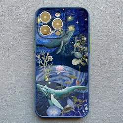 Cosmic Whale Shark Swimming Phone Case Cover for iPhone 12 Pro (Blue TKJY 1)