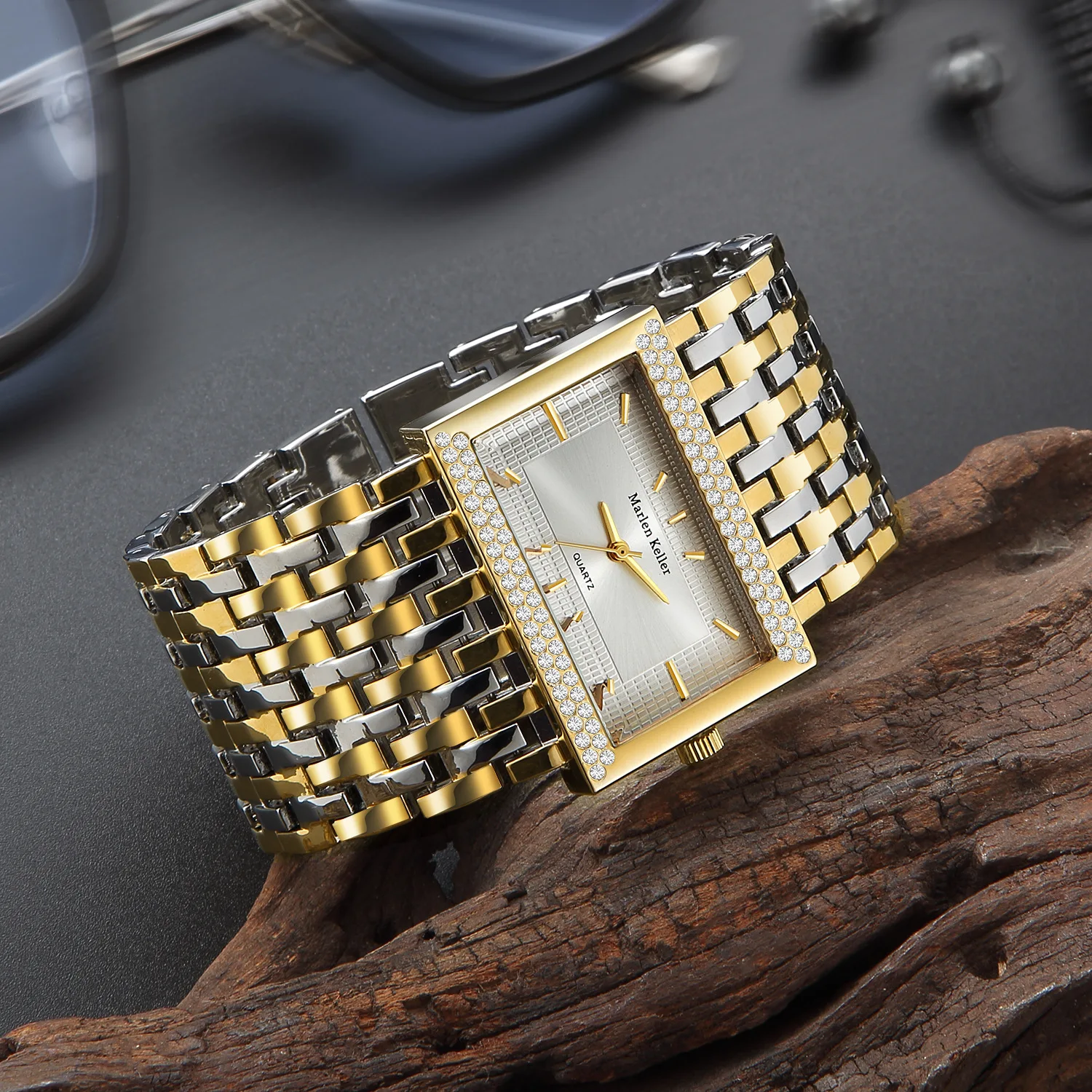 Ladies Wrist Watches Gold GOlden Women Stainless Steel Rectangle Creative Design relogio feminino 2023 New Arrival Luxury Brand