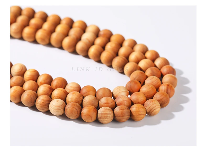 Fabrikpreis Natürliche Thuja-Holzperlen, rund, lose Distanzperlen, 6, 8, 10 mm, für Schmuckherstellung, DIY-Armband, Halskette, Zubehör – Detail 7