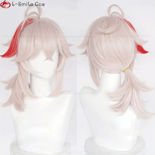 ZUKKY Perucas de cosplay para homens Genshin Impact Halloween cor marrom  curto encaracolado Bob sintético perucas com cabelo mudo com franja