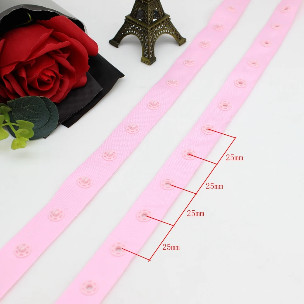 2 / 5yards/lot colourful plastic snap button ribbon tape trim for garment tapes buttons bag sewing accessories scrapbooking 4