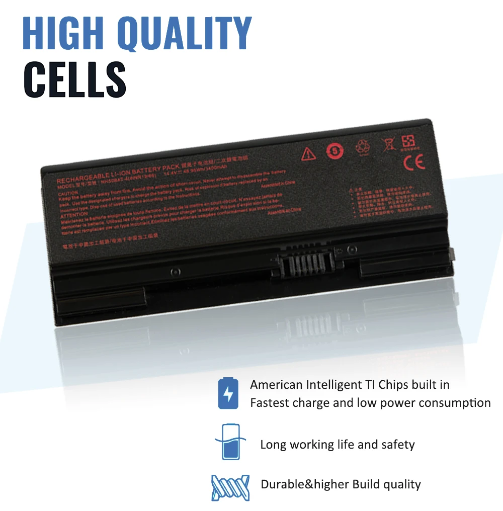 Etesbay Nh50bat4 3400mah Bateria para Clevo Nh70raq Nh55edq Nh50ra Nh55rcq Nh58rdq Nh70rhq Nh58rcq Machenike T58 Sager Np6875 - Imagem 4