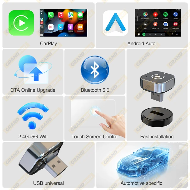 New Wireless CarPlay Android Auto Adapter USB Dongle Smart Mini Box Plug And Play Universal For VW Toyota Nissan Honda Ford Benz 6 New Wireless CarPlay Android Auto Adapter USB Dongle Smart Mini Box Plug And Play Universal For VW Toyota Nissan Honda Ford Benz 6