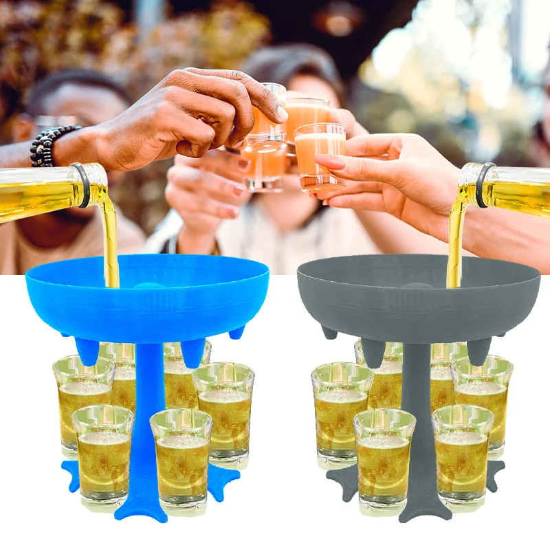 Elegant 6-Shot Liquor Dispenser & Holder for Parties and Gatherings