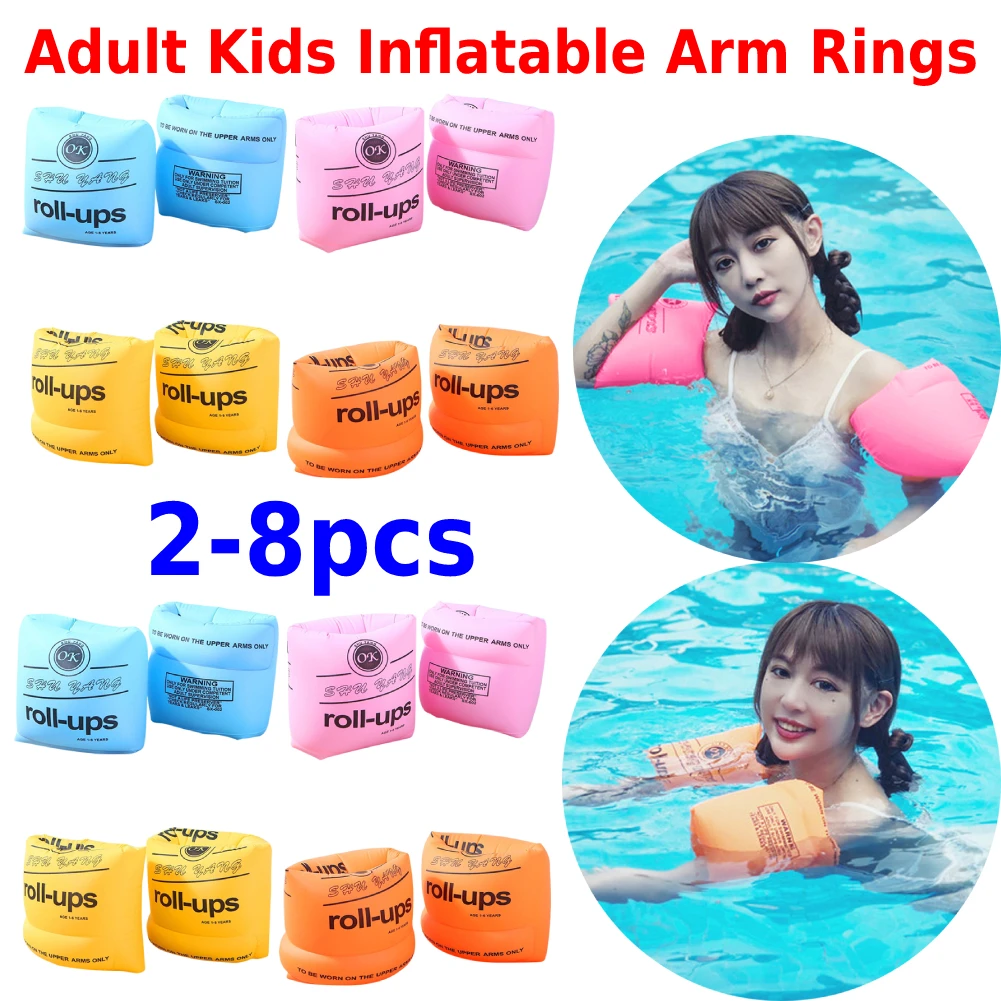 2pcs Adult Children Swimming Arm Rings Inflatable Pool Float Circle