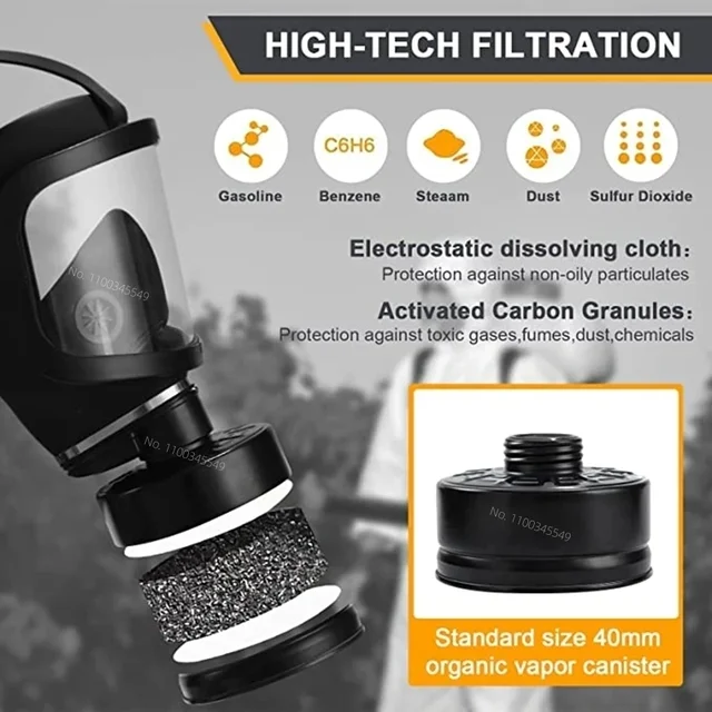 Full Face Chemical Respirator with Filter