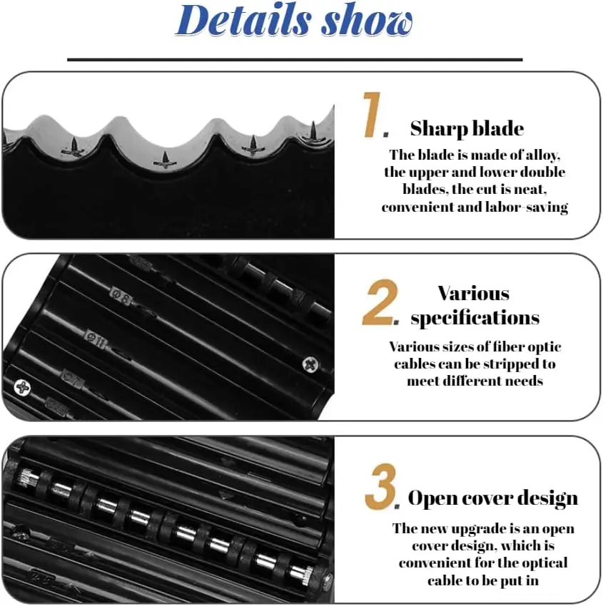 4.5/6/7/8/11mm Longitudinal Beam Tube Stripper Fiber Optical Cable Jacket Sheath Slitter Fiber Optical Loose Tube FTTH Tools