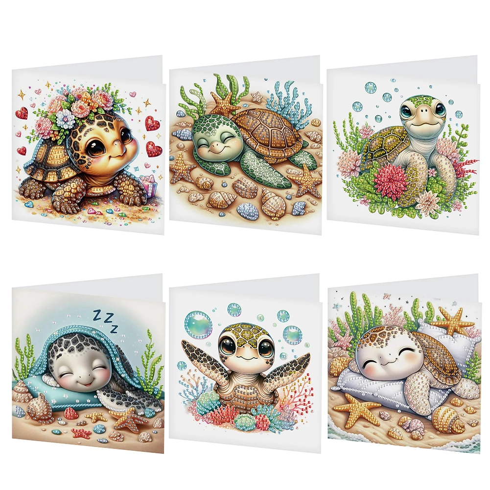 Set of 6 Handmade Diamond Painting Greeting Cards - Holy Mother & Jesus Design