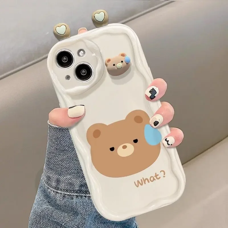 3D Frog Rabbit Bear Decorative Phone Case Cover
