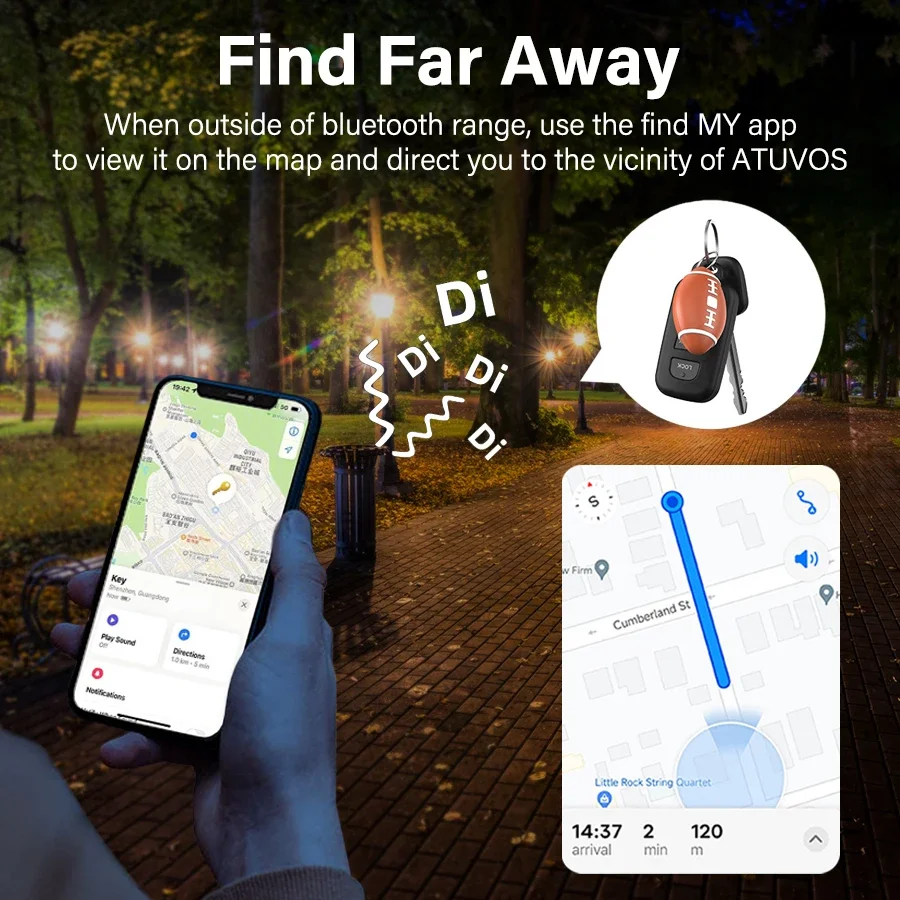 Apple Find My Compatible Smart Tracker MFi Certified Bluetooth Locator with GPS for Keys, Bikes, Kids, Pets, Anti-Loss Reminder