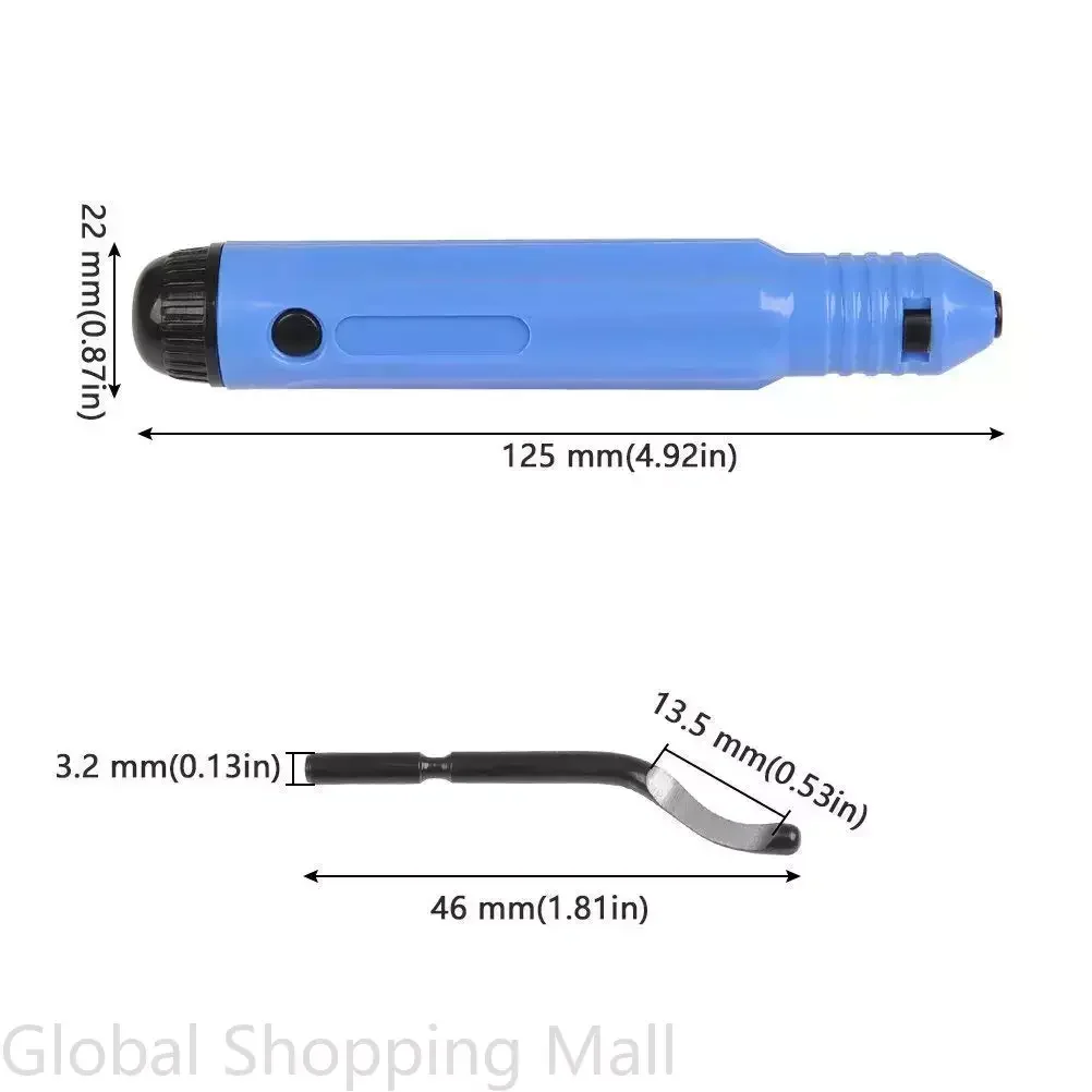Metal Deburring Tool Kit Burr Remover Hand Tool Anti-Slip Handle with 10pcs Sharp Blades for Copper Wood Plastic