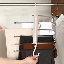 

5 in 1 Pant Rack Hanger for Clothes Organizer Multifunction Shelves Closet Storage Organizer StainlessSteel Magic Trouser Hanger