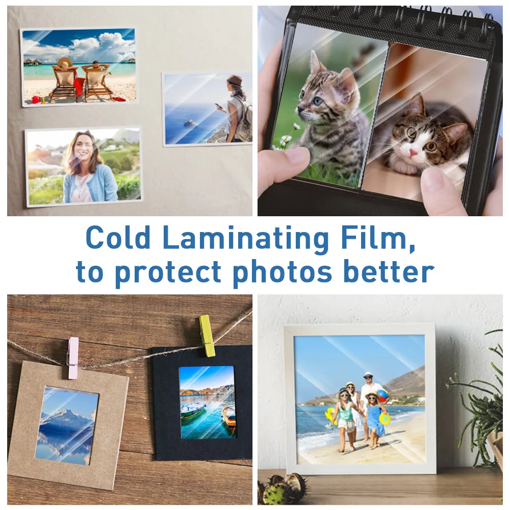 Holographic Transparent Cold Laminating Film A4 Self-adhesive Stars Dots DIY Package Color Card Photo 10 Sheets