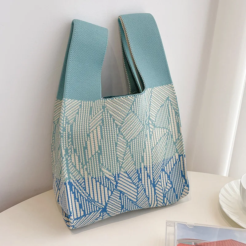 

Daily Handbag Fashion Knitted Handbag Women Men Casual Tote Bags Large-capacity Bucket Bags OPEN Hand Bag SOFT Handbags