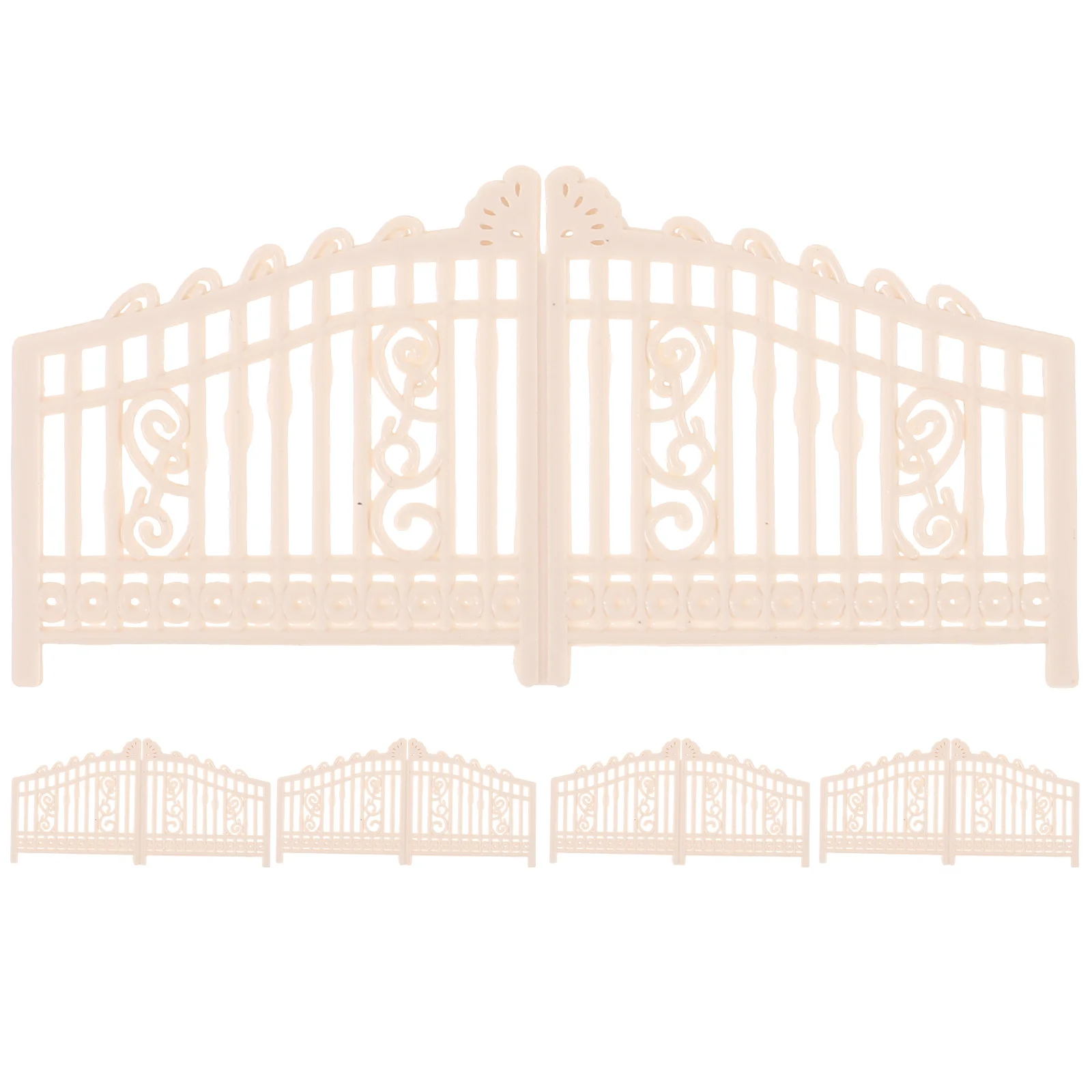 

5 Pcs Glass House Door Christmas Pet Fence Plastic Miniature Gates Decoration