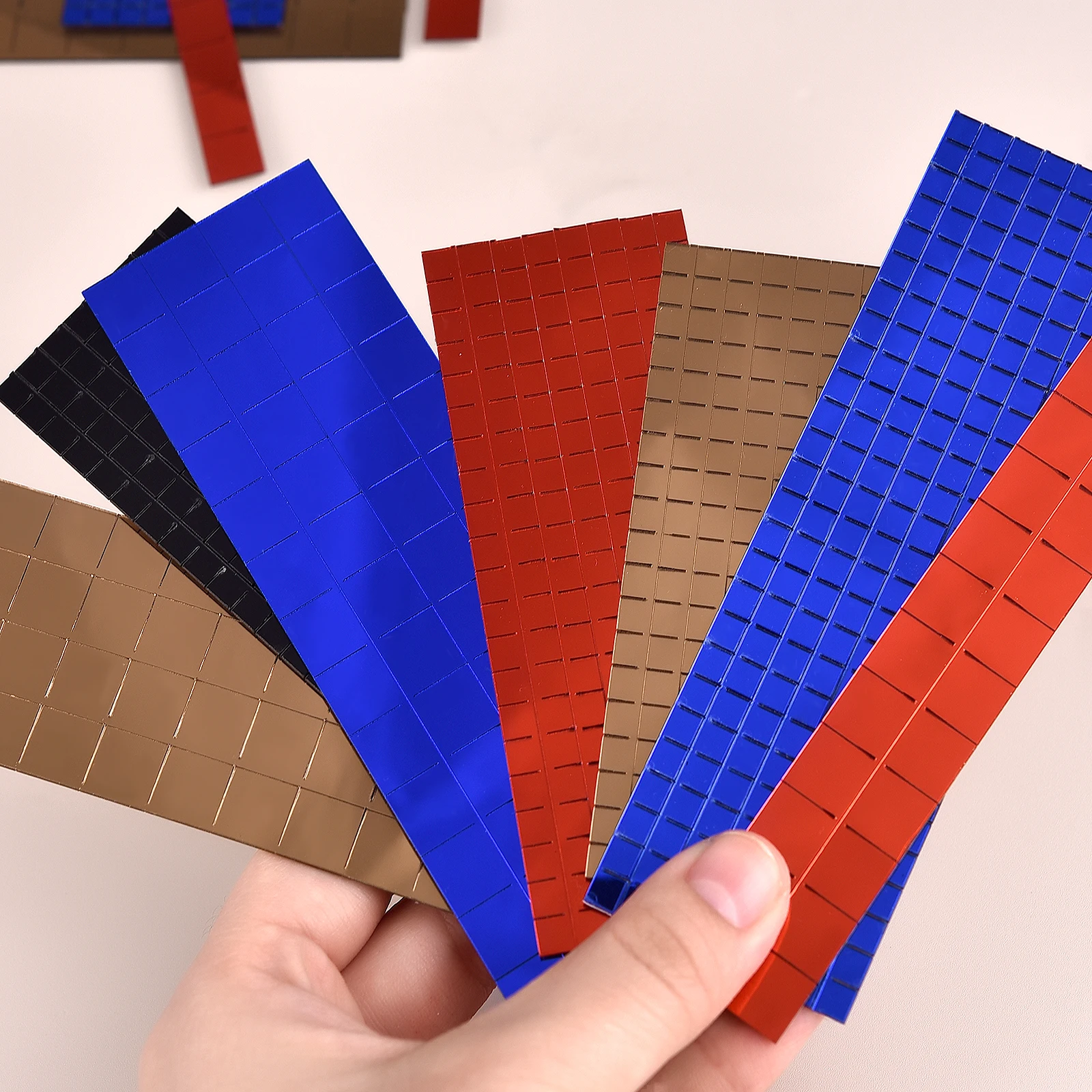 Mini Square Mirrors Mosaic Tiles - Self-Adhesive Real Glass for DIY Crafts & Home Decoration