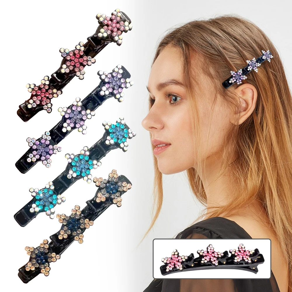 

Women Fashion Flower Pearls Braid Hairpins Sweet Hair Decorate Clips Bangs Hold Barrettes Headband Fashion Hair Accessories Set