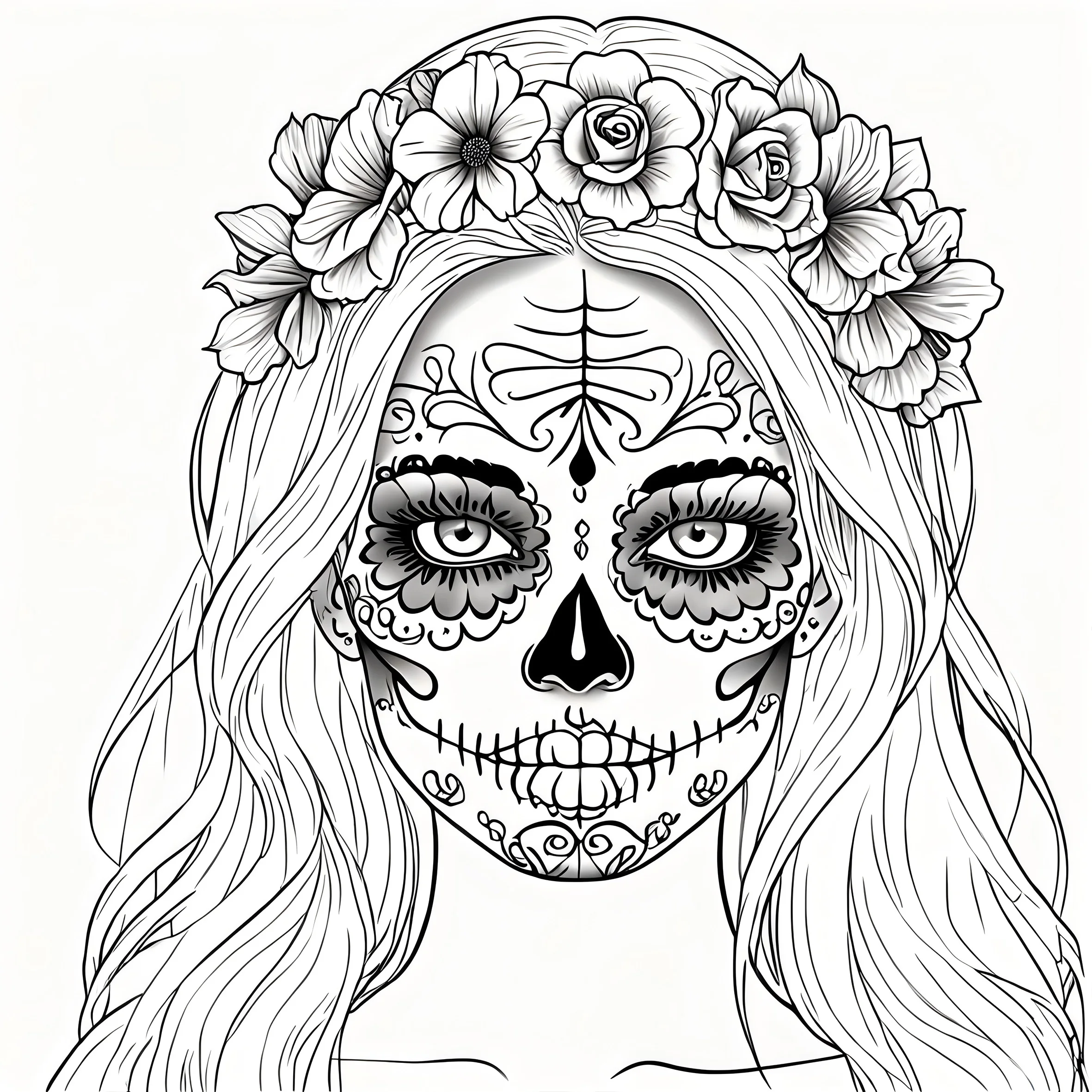 Night of the Dead Theme Colouring Book Adult Picture Book Original Design 6