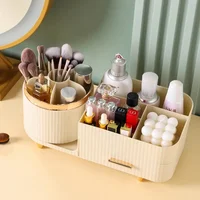 360°  Rotating Cosmetic Storage Box Holder Desktop Makeup Brushes Organizer Countertop Portable Lipstick Eyeliner Stand Boxes 2