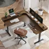 265lbs Load Capacity, L Shaped Standing Desk with Drawers, Reversible Electric Standing Gaming Desk Adjustable Height 2