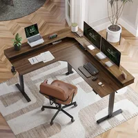 265lbs Load Capacity, L Shaped Standing Desk with Drawers, Reversible Electric Standing Gaming Desk Adjustable Height 2