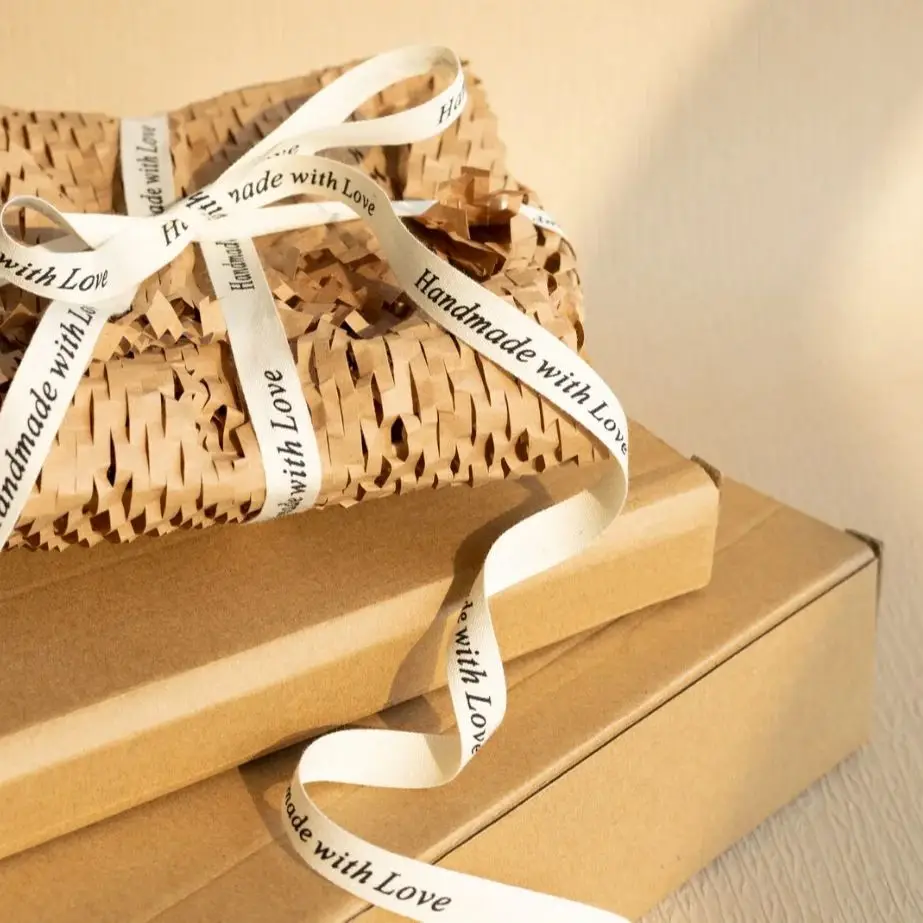 Cotton Ribbon for Wedding Text Tape Strap DIY Handicraft Supplies Christmas Florist Gift Packaging Bouquets Handmade