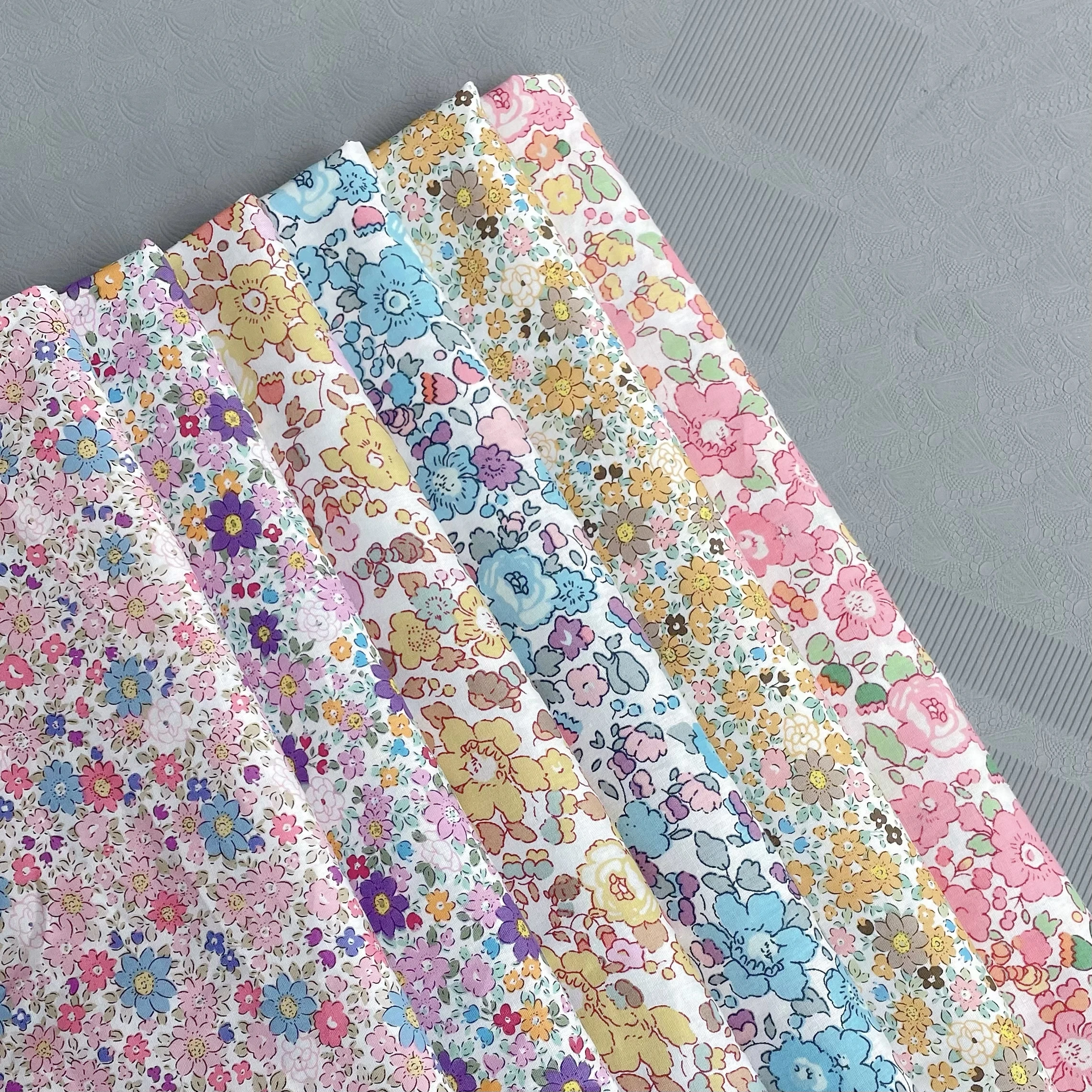 Liberty Powderblue Cotton 60S Original Design Fabric Digital Printing for Sewing Cloth Dresses Skirt Kids Designer cotton fabric