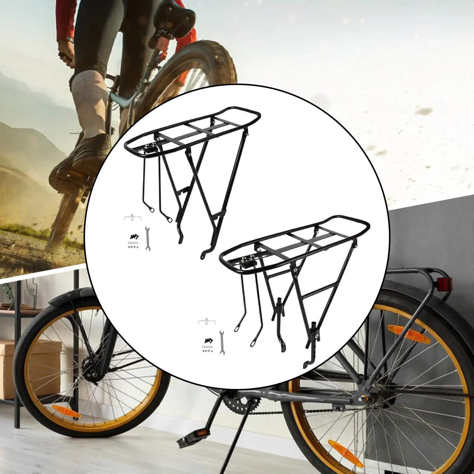Bike Cargo Rack Easy Installation Sturdy Rear Bike Rack Luggage Carrier Rack for Cycling Mountain Bikes Road Bikes Carrying