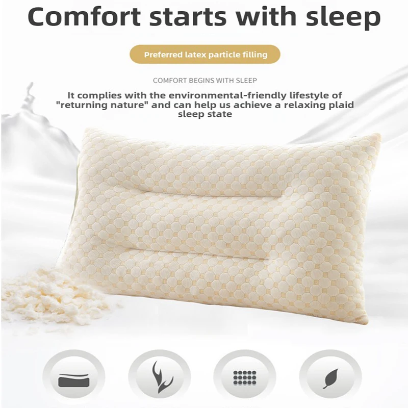 Natural Latex Particle Pillow Core Massage Neck Soft And Skin Friendly High Pillow Support Suitable For Bedroom Sofa Pillows 4