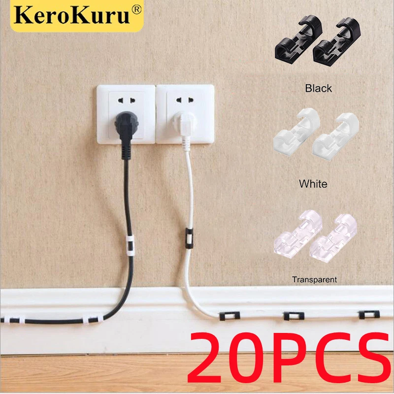 3pcs! Self-adhesive Wire Tie Cable Cord Wire Line Organizer Plastic Clips  Ties Fixer Fastener Holder for Car Desk - AliExpress
