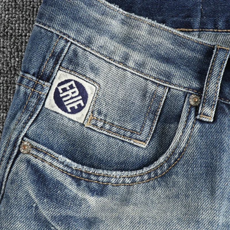 Trendy Men's New Fashion American Style Retro Washed Straight Jeans Loose Casual Trousers men jeans mens jeans jeans trousers denim trousers washed jeans