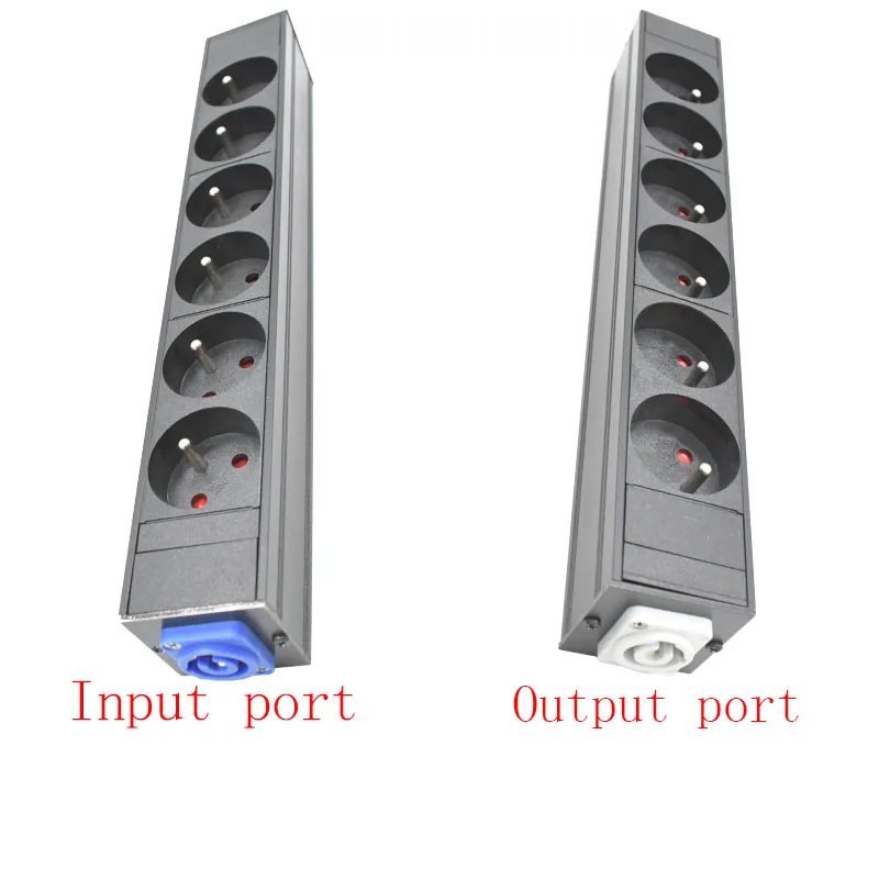 

6 AC statute socket PDU Power Strip network cabinet rack Schuko Powerlink box Power amplifier audio 3P Aviation plug