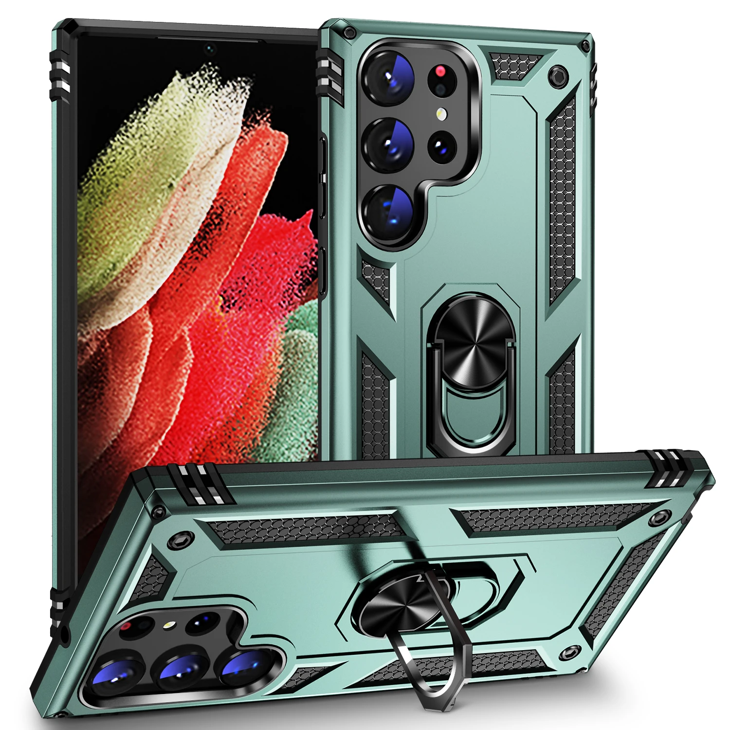 

Чехол для телефона Samsung Galaxy Note 20, S20, S21, S22, S23, S30 Pro Plus Ultra FE, защита от падения, армирование с кольцом-кронштейном, задняя крышка