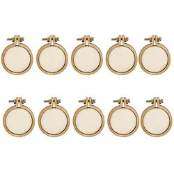 10-Piece Wooden Mini Embroidery Hoop Set for DIY Crafting and Wall Art Decoration (10pcs)