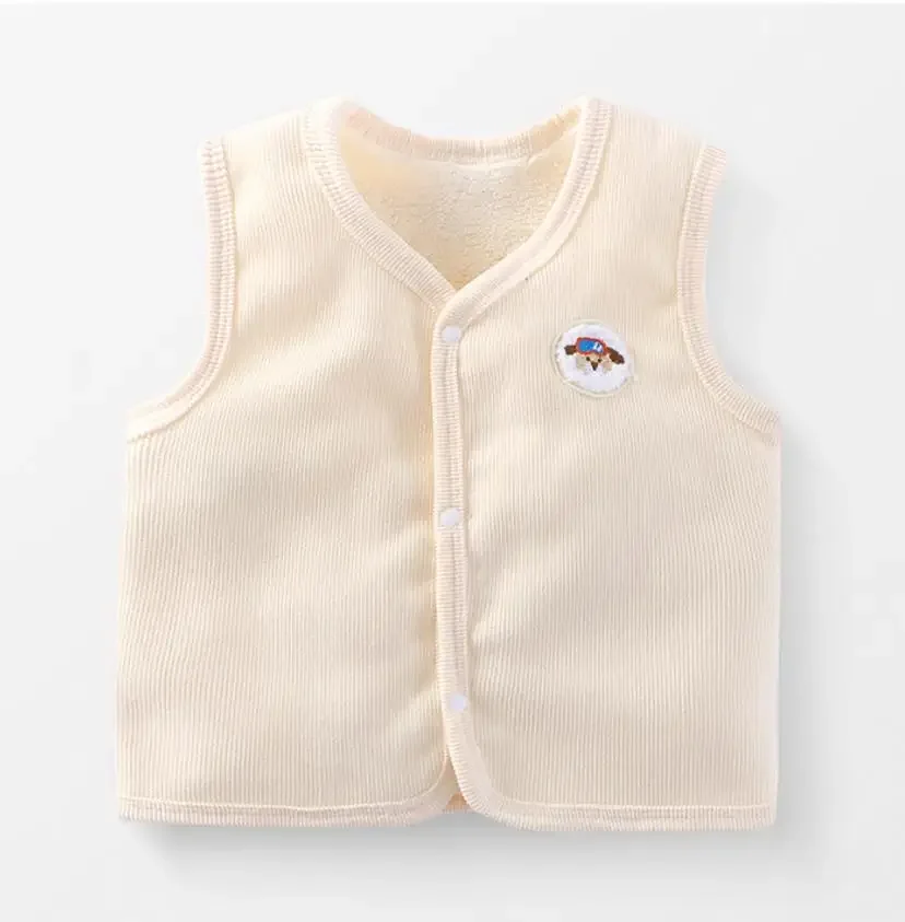 Toddler Boutique Infant Clothing Autumn Winter Boys Girls Corduroy Thickened Warm Fleece Vest Waistcoat Christmas Kids Outerwear