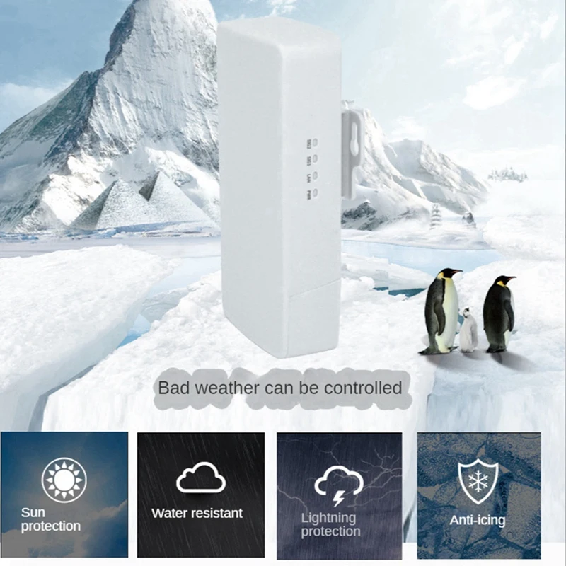 2Pcs Outdoor Wifi Router Wireless Bridge 1KM Long Range Wifi Extender 24V POE EU Plug