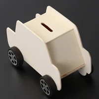 Wooden Car Shaped Coin Bank Kids Diy Crafts Money Box Educational Toy Gift Practical Creative Ability Development Wooden Saving 2