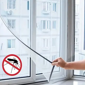 DIY 자체 접착 파리 모기장 메쉬 모기 곤충 그물 커튼, 윈도우 홈 텍스타일