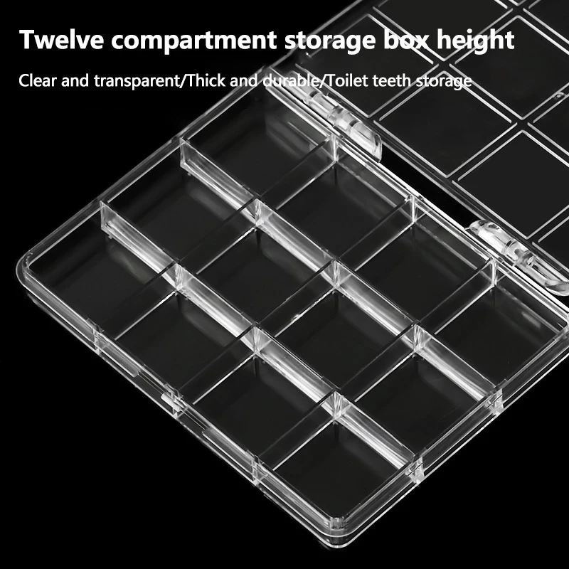 12 Grids Plastic Organizer Holder For Nail Art Stone Jewelry Glitter Accessory Storage Box Bead Decoration Collector Tools 3
